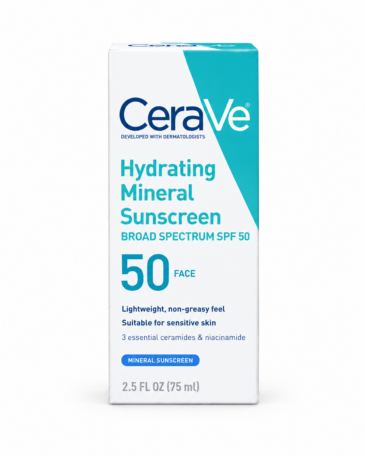 CeraVe Hydrating Mineral Sunscreen SPF 50 Face – 75ml